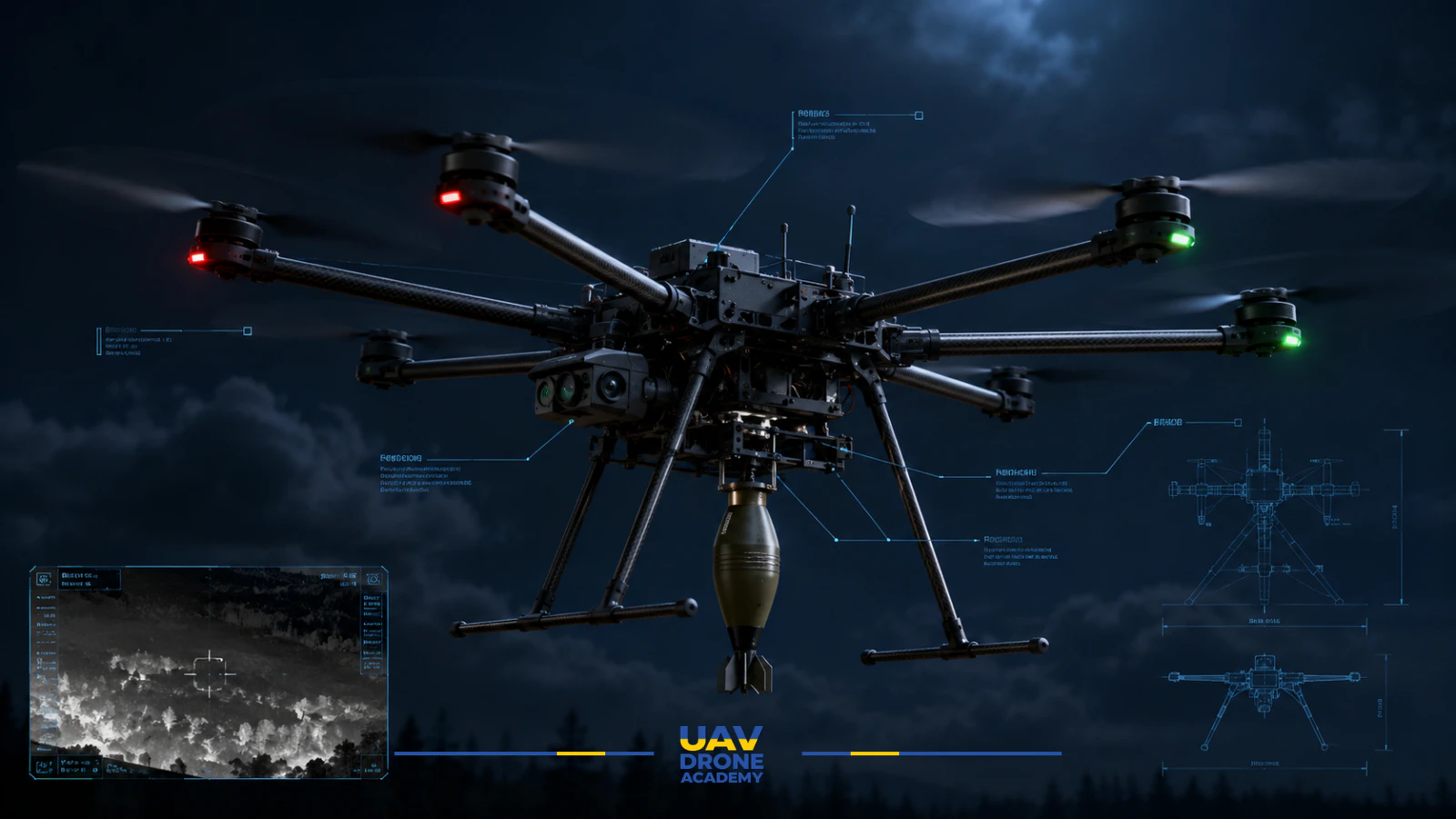 Heavy reusable bomber drone showing the UCAV side of drone vs UAV vs UCAV